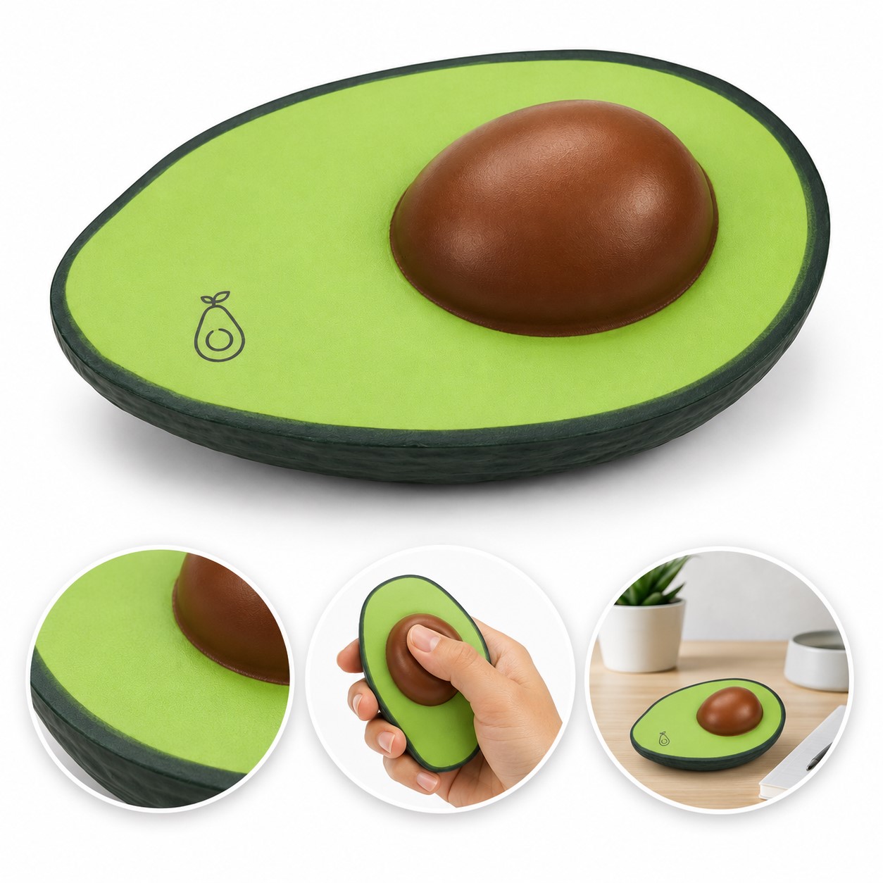 Avocado Shaped PU Foam Squeeze Toy