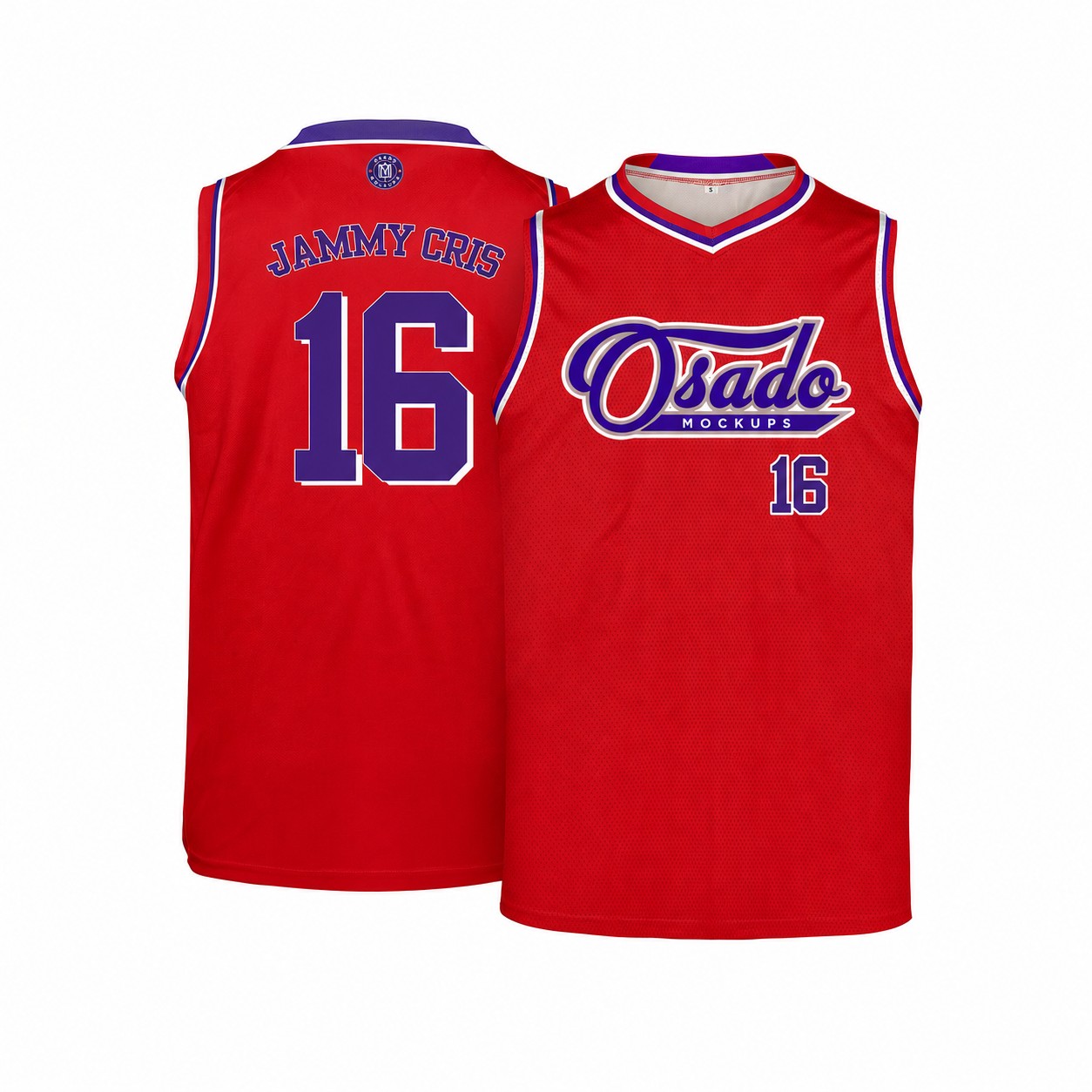 Polyester Basketball Team Jersey — Red