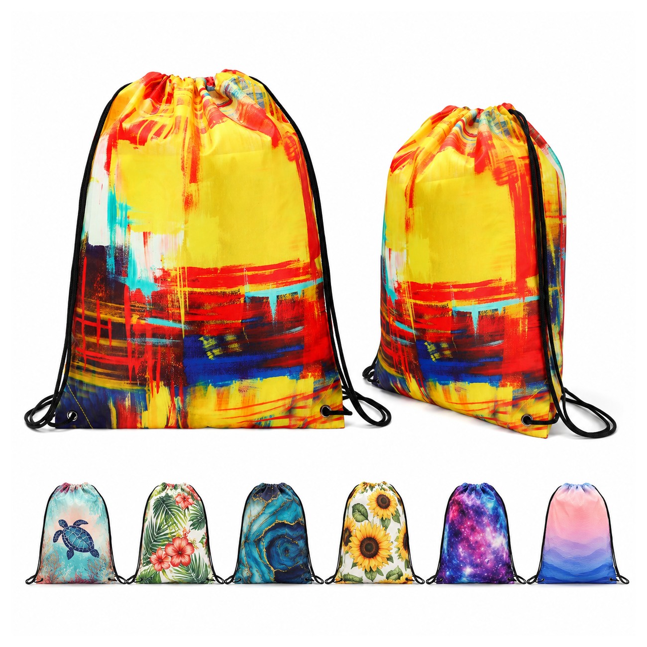 210D Polyester Ocean Drawstring Bag