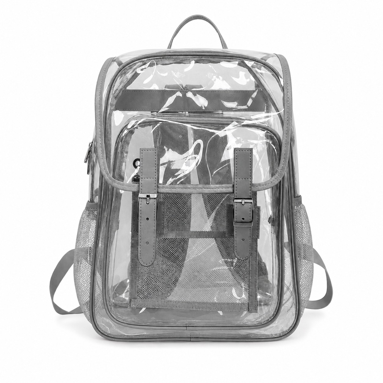 Clear PVC Security Backpack With Leather Trim — view 4