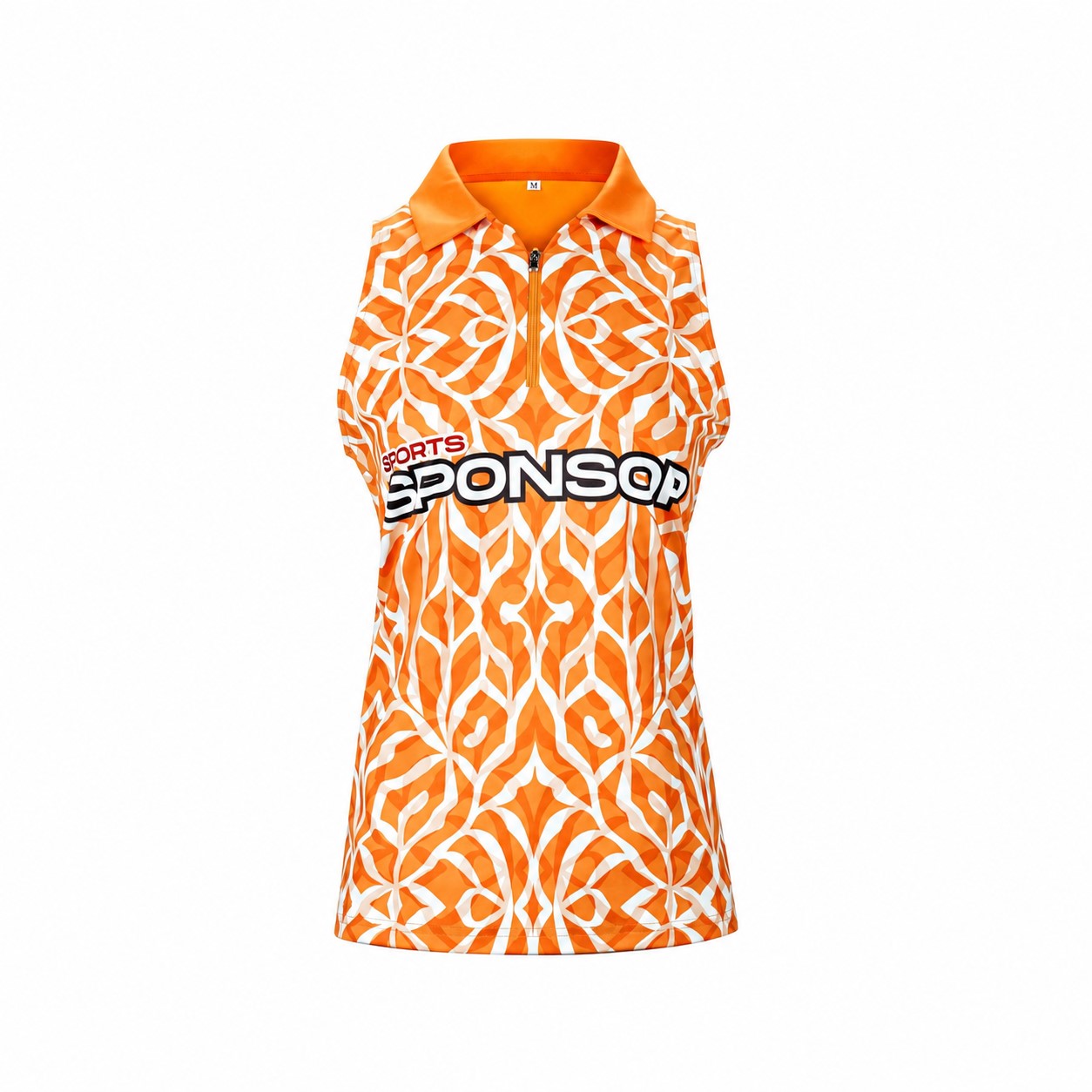Women's Sleeveless Athletic Polo Shirt — Orange
