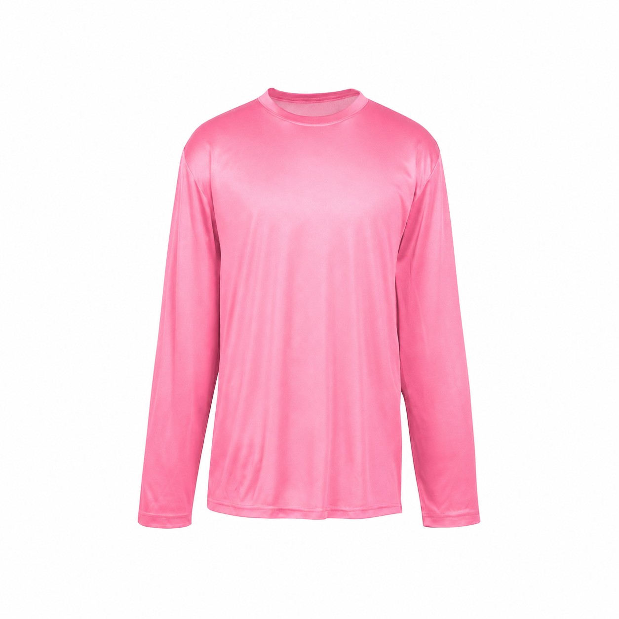 Men's Polyester Long Sleeve Performance Shirt — Pink