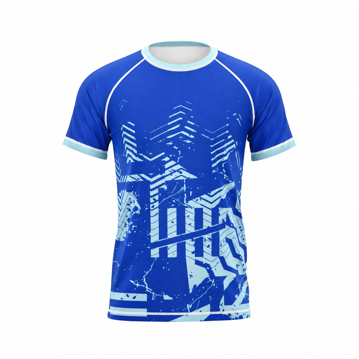 Raglan Performance T-Shirt With Flatlock Seams — Blue