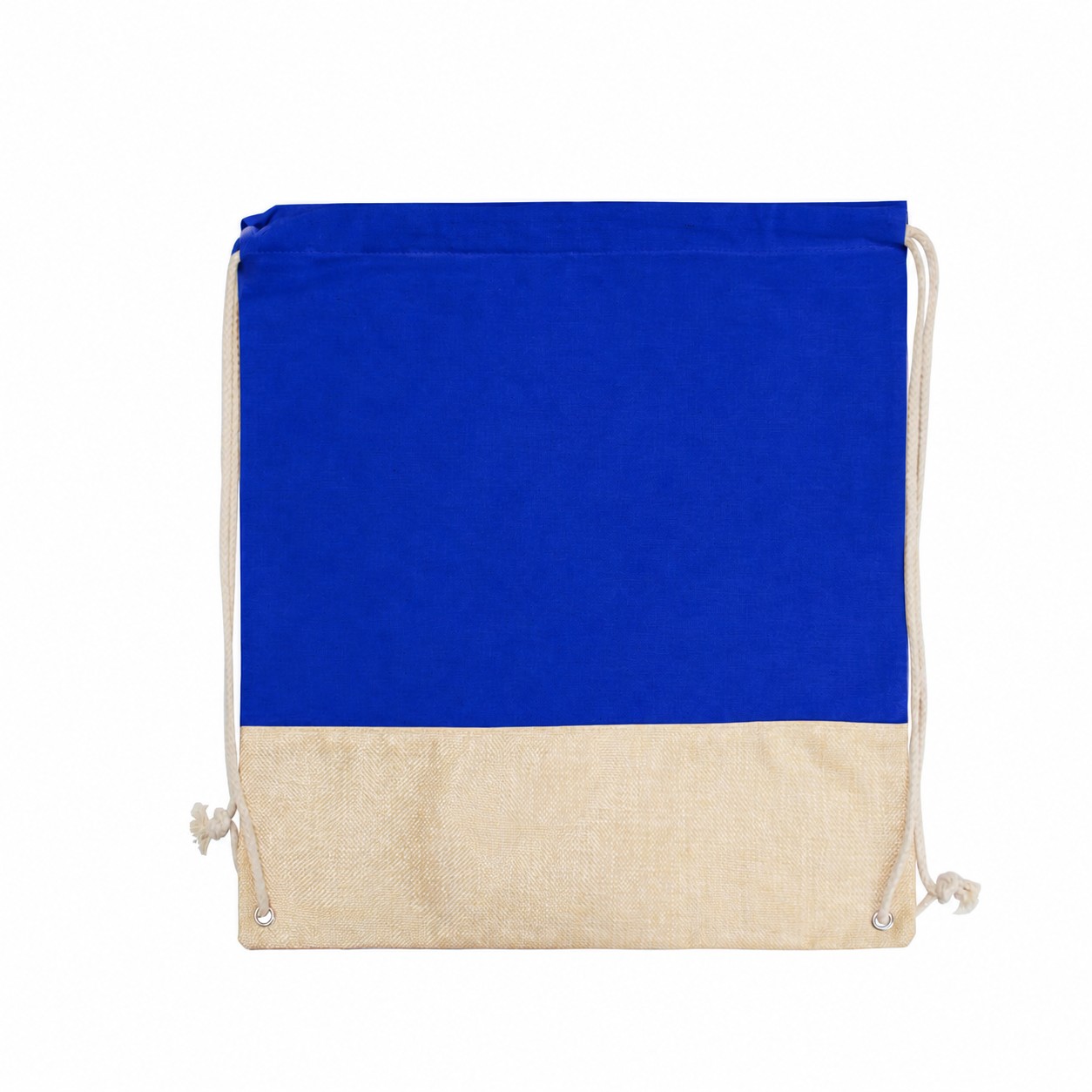 Cotton Metal Grommets Drawstring Bag — Royal Blue