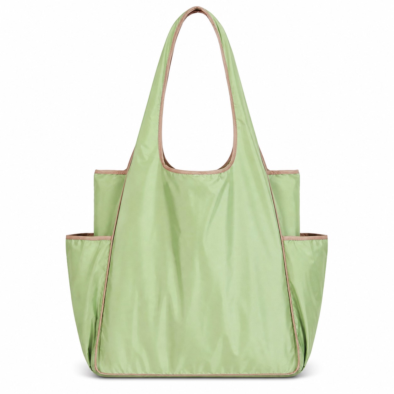 Foldable Nylon Grocery Tote With Side Pockets — view 2