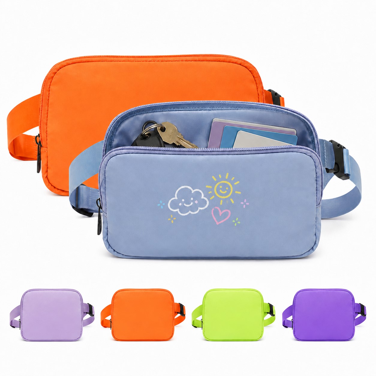 Nylon Crossbody Waist Pack With Buckle