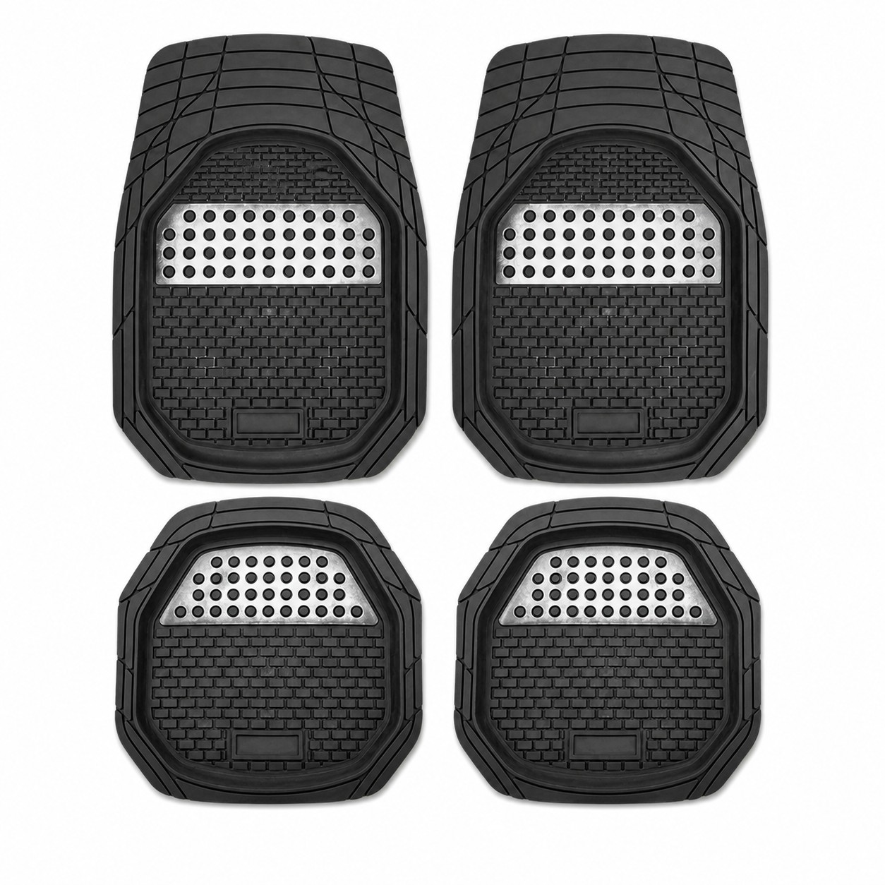 Four Piece Grooved Rubber Car Mat Set — view 2