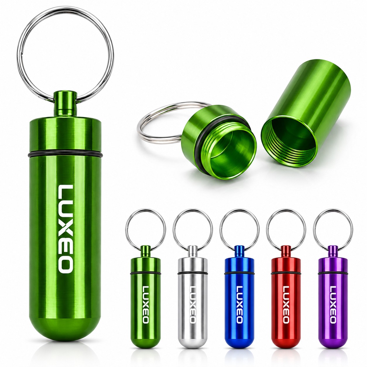 Aluminum Pill Case Keychain