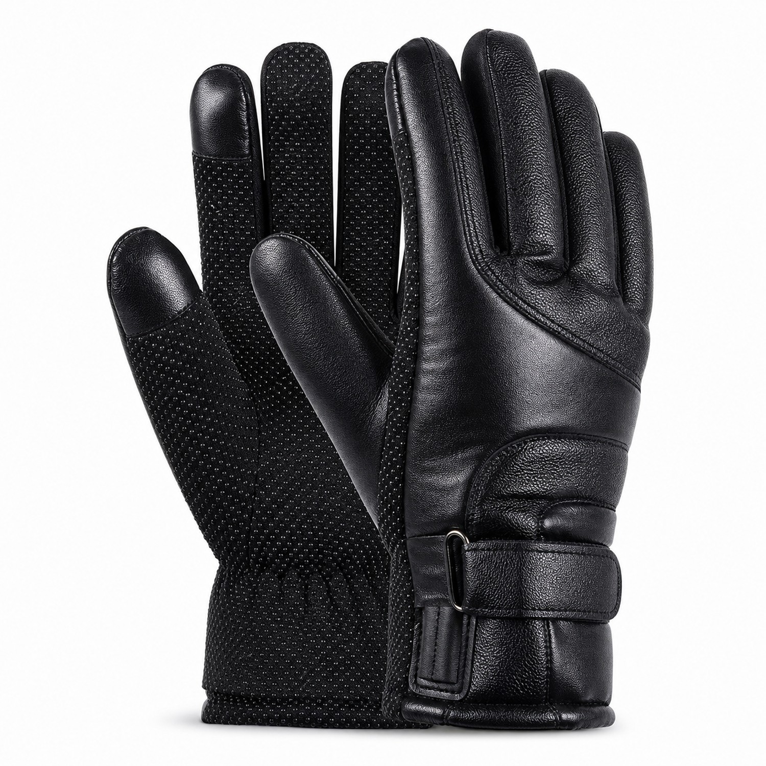 Leather Heated Biking Gloves — view 2