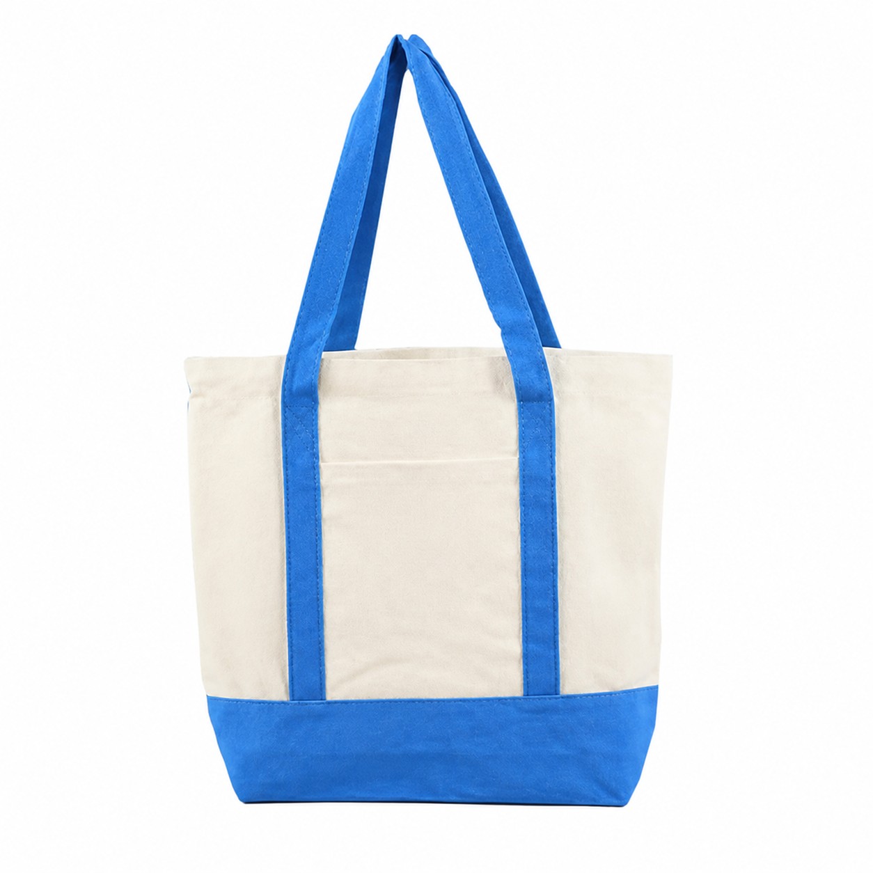 Cotton Canvas Front Pocket Tote — Blue