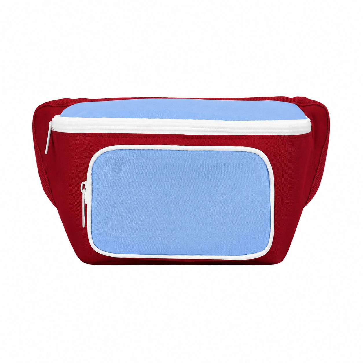 300D Polyester Cooler Bag — Dark Red/Light Blue