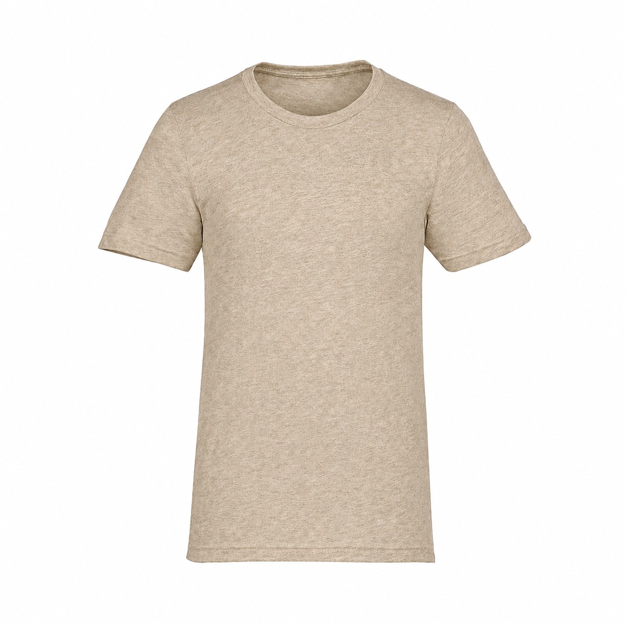 Heather Ringspun Crewneck T Shirt — Tan Beige