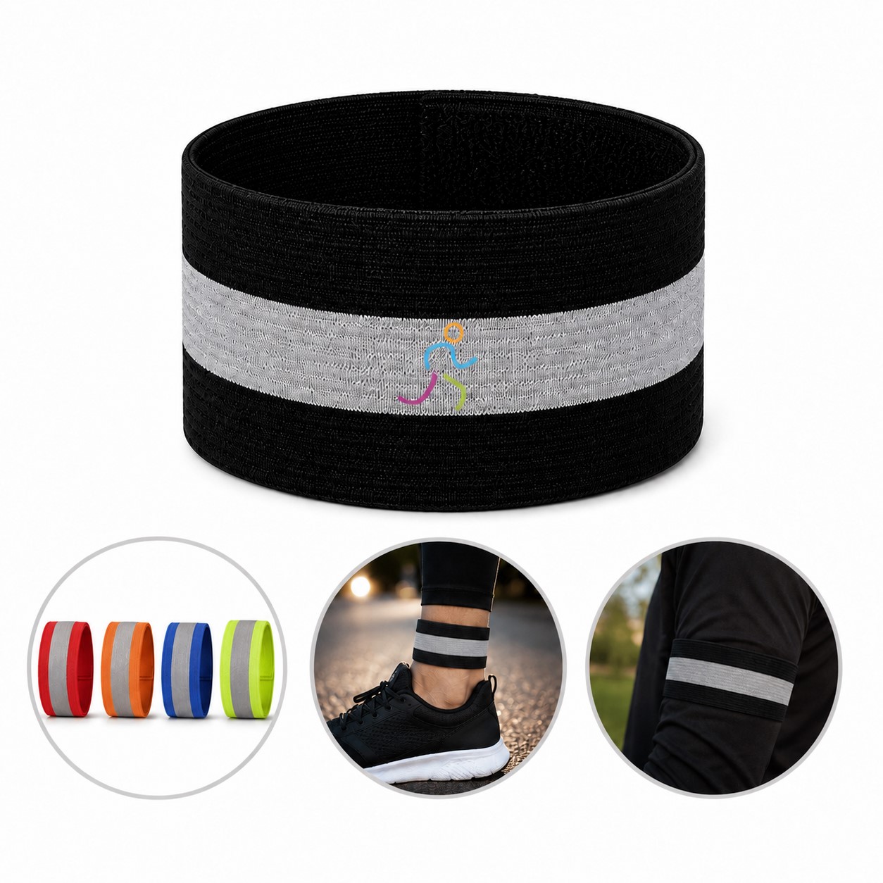 Stretch Polyester Reflective Sports Wristband — view 1