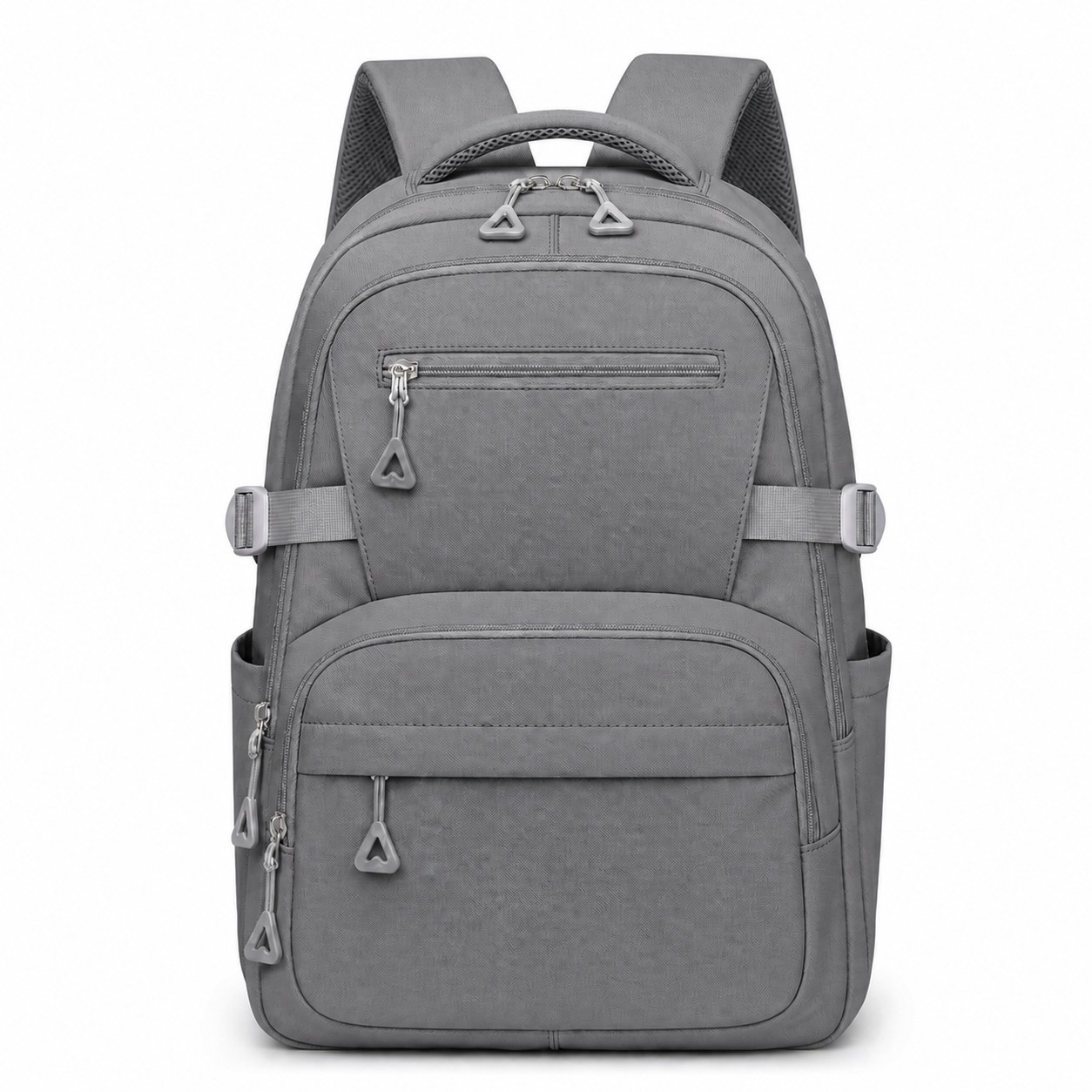 Oxford Cloth Laptop Backpack With Pockets — Gray