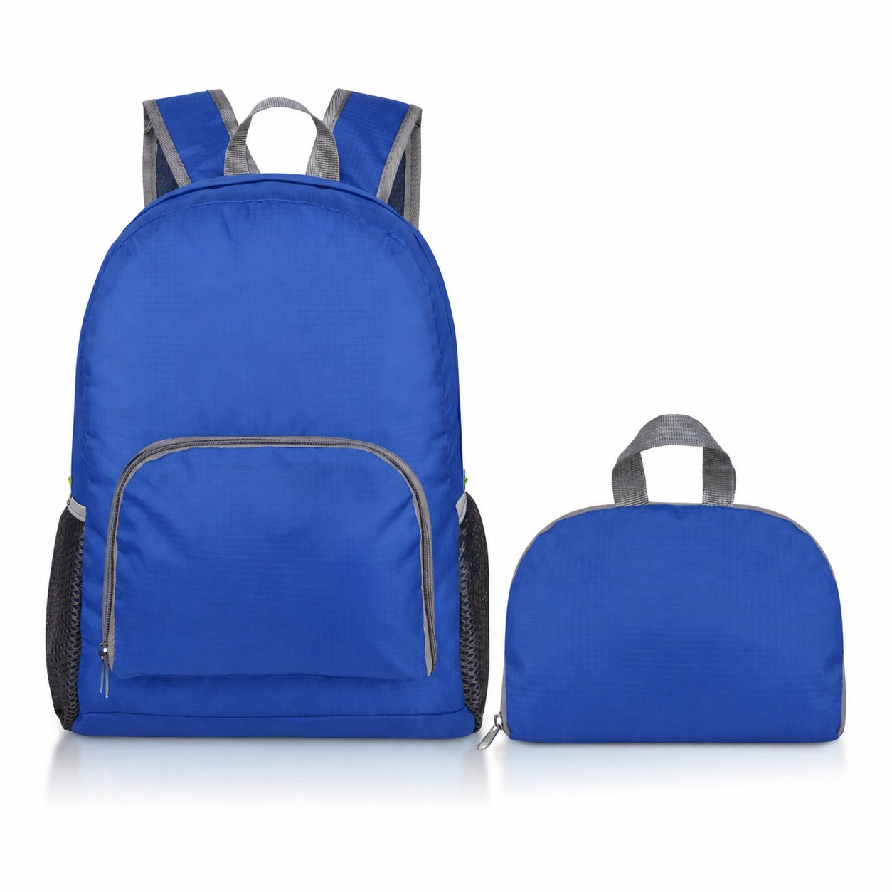 210D Ripstop Polyester Adjustable Strap Backpack — Blue
