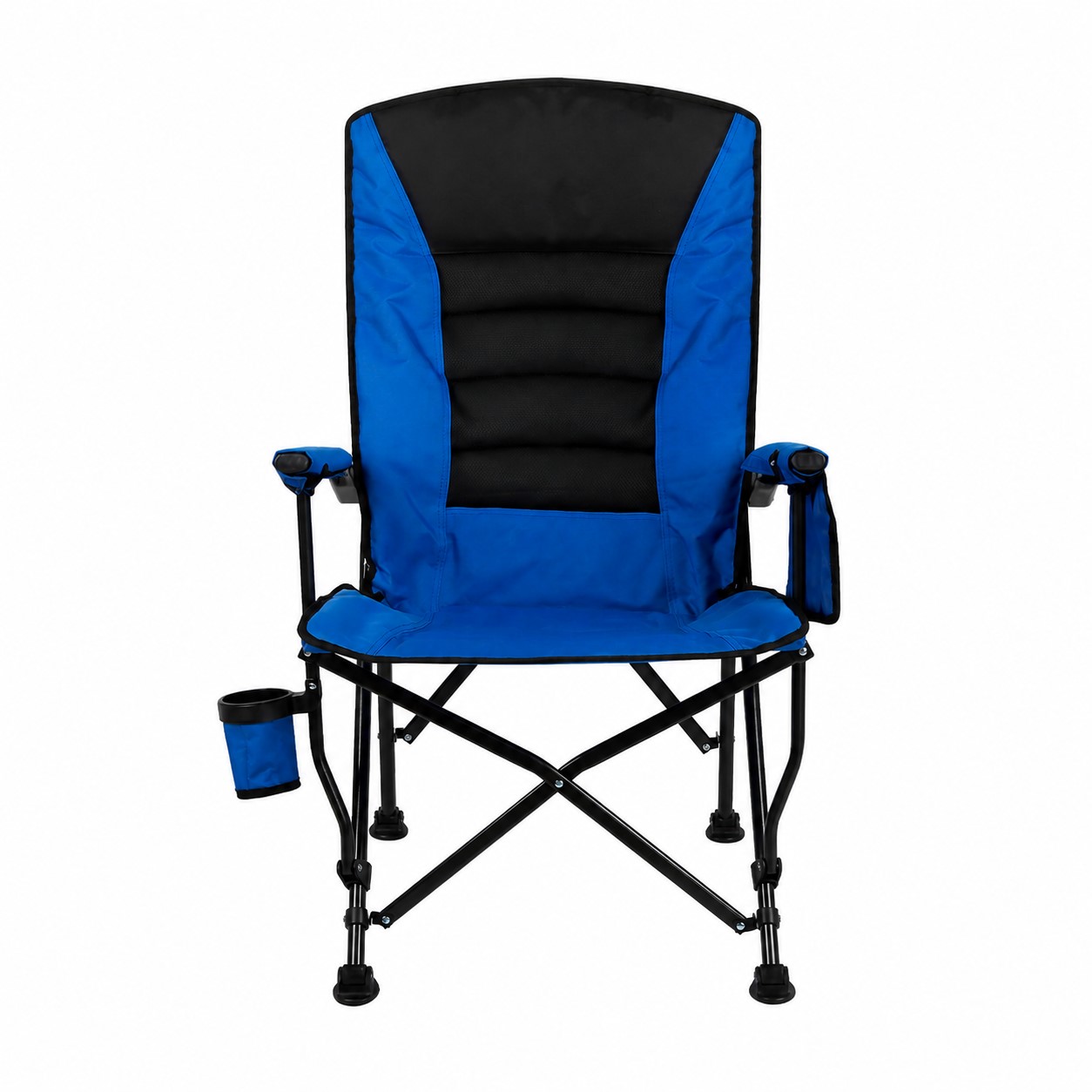 Padded Camp Chair With Adjustable Backrest — Blue