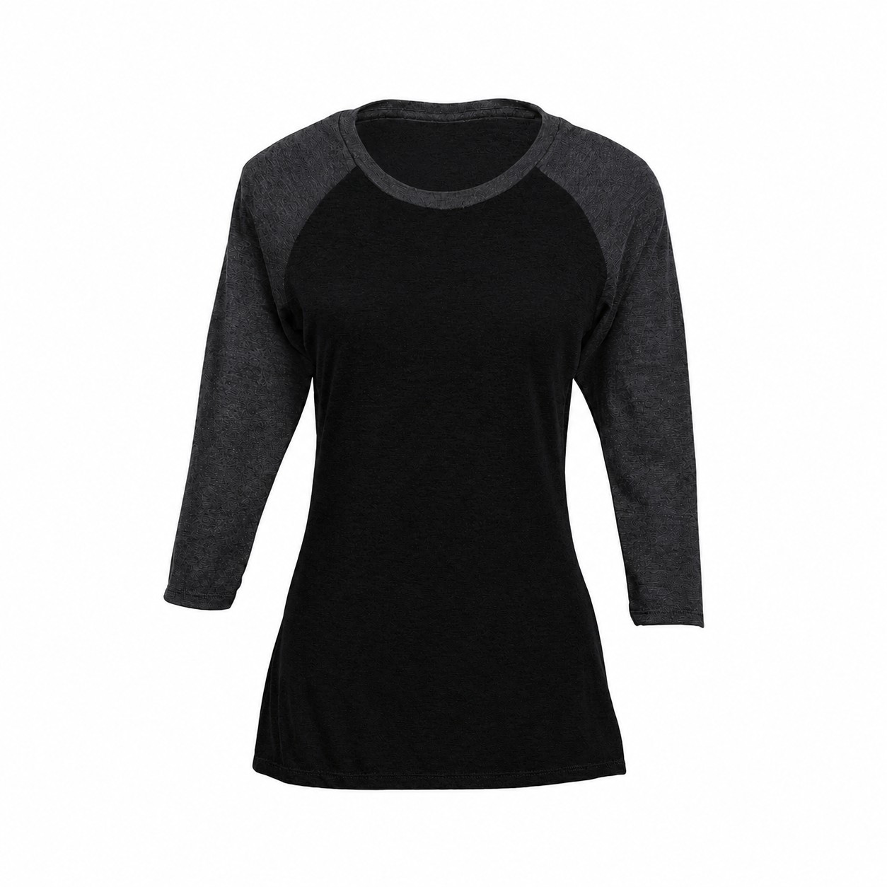Ladies Tri Blend Raglan Baseball Tee — Black