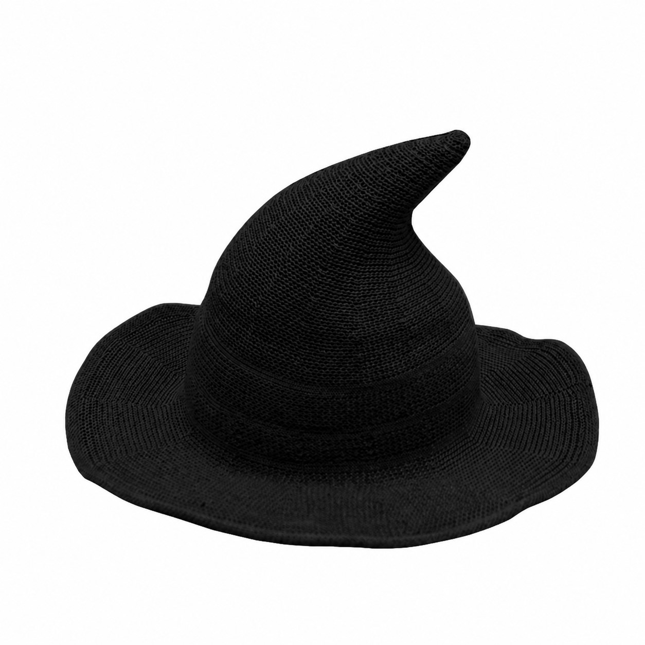 Foldable Polyester Wizard Costume Hat — Black