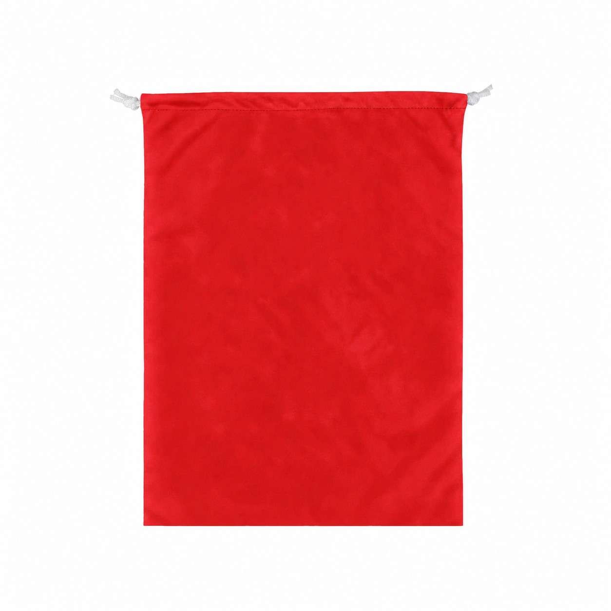 Bird's-Eye Fabric Drawstring Bag — Red