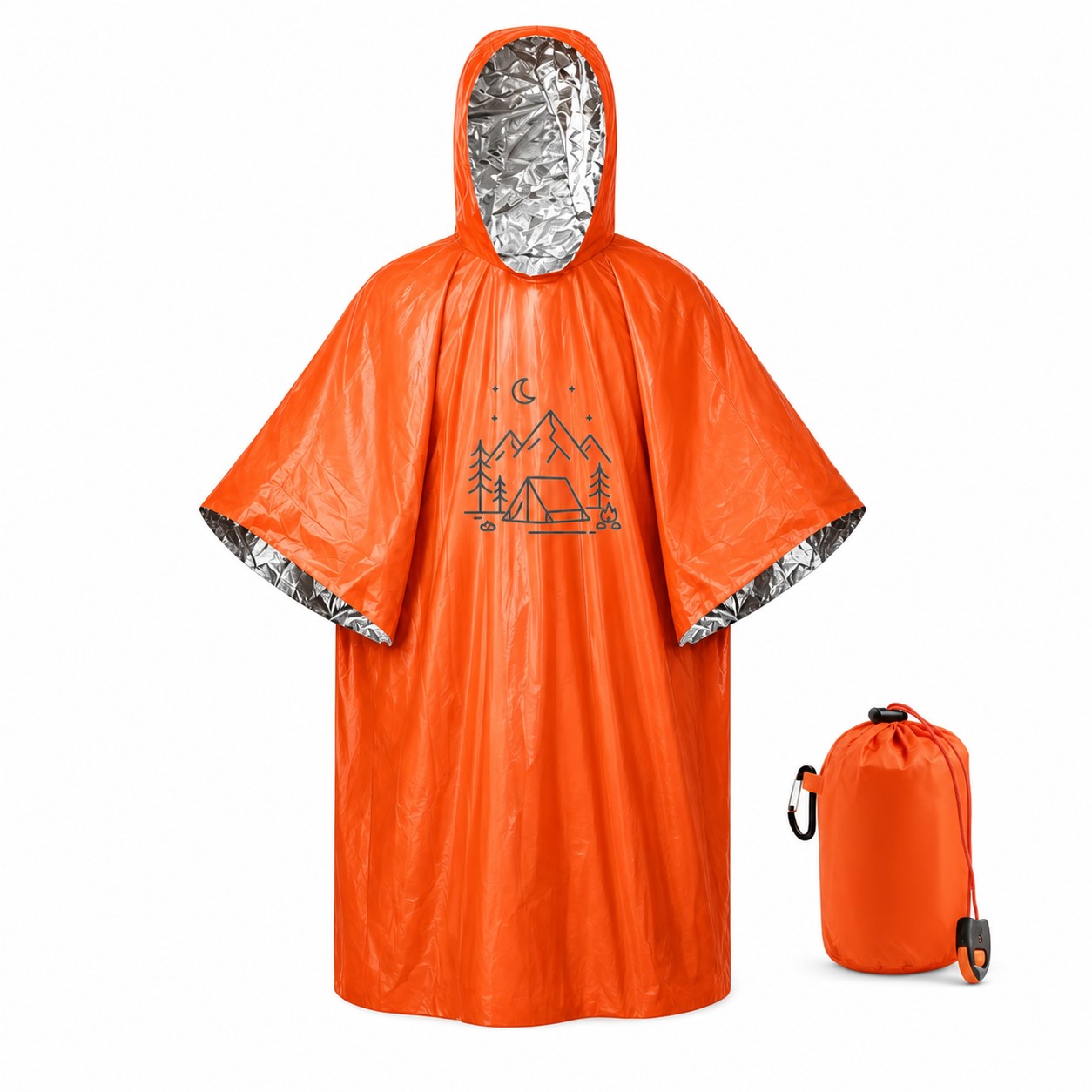 Aluminum Emergency Poncho With Survival Accessories