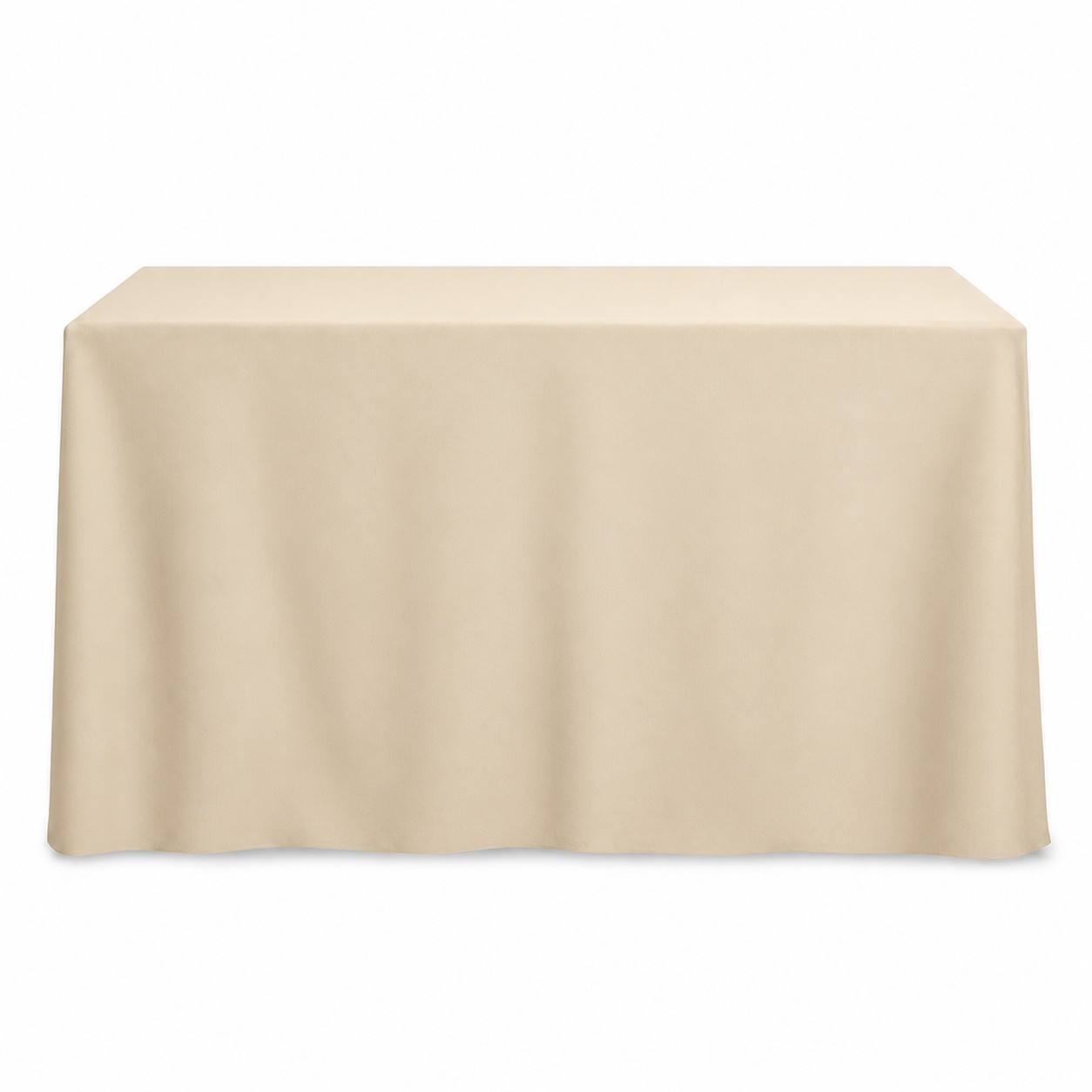 Eight Foot Elastic Fabric Table Cover — Beige