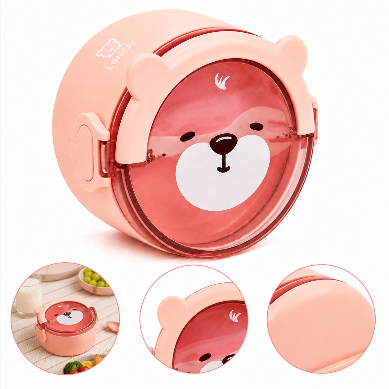 Polypropylene Bear Face Lunch Container