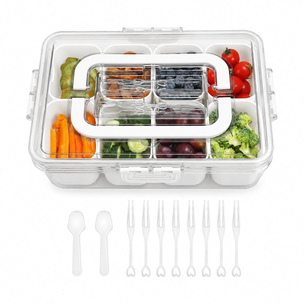 Handled Plastic Snack Serving Box — view 16
