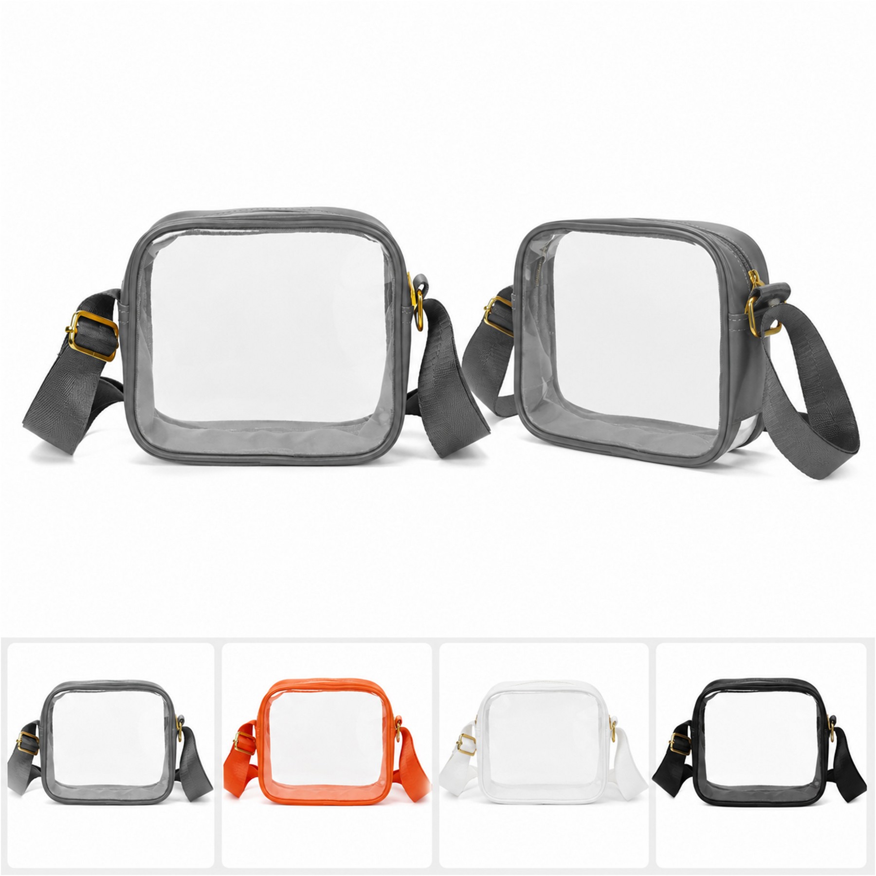PVC Zippered Storage Crossbody Sling Bag