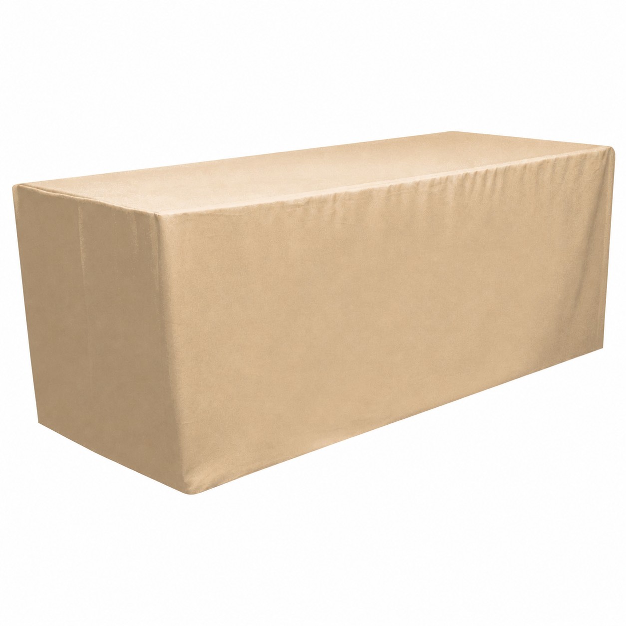 6-Foot Fitted Polyester Table Cover — Natural Beige