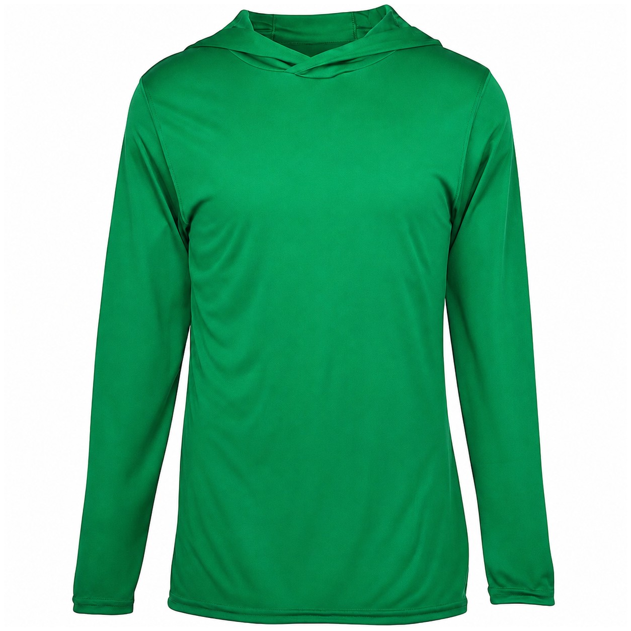 Polyester Hooded Long Sleeve Tee — Green