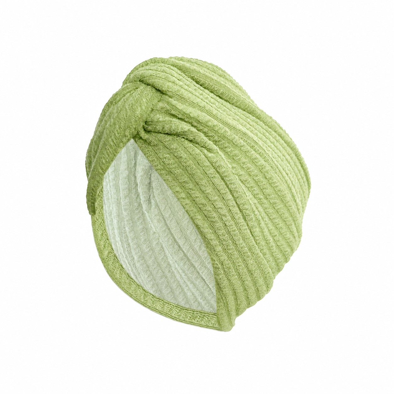 Ribbed Polyester Turban Headwrap — Light Green