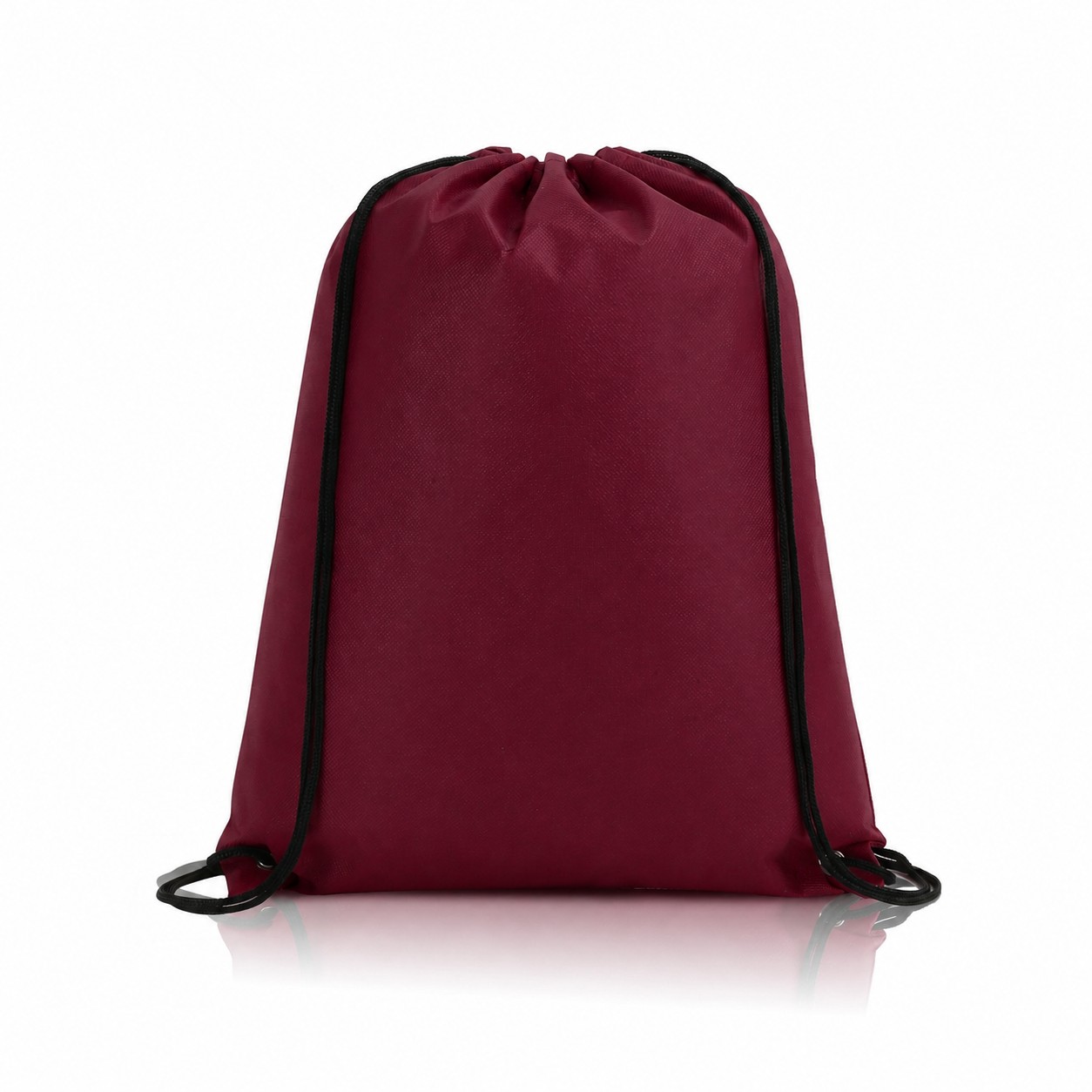 80GSM Non-Woven Drawstring Bag — Burgundy Red
