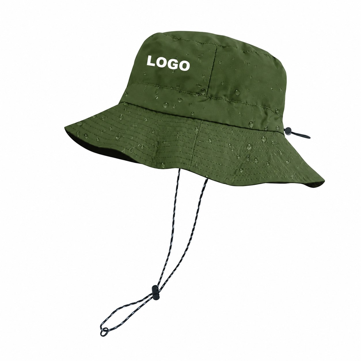 Side Toggle Polyester Bucket Hat — Army Green