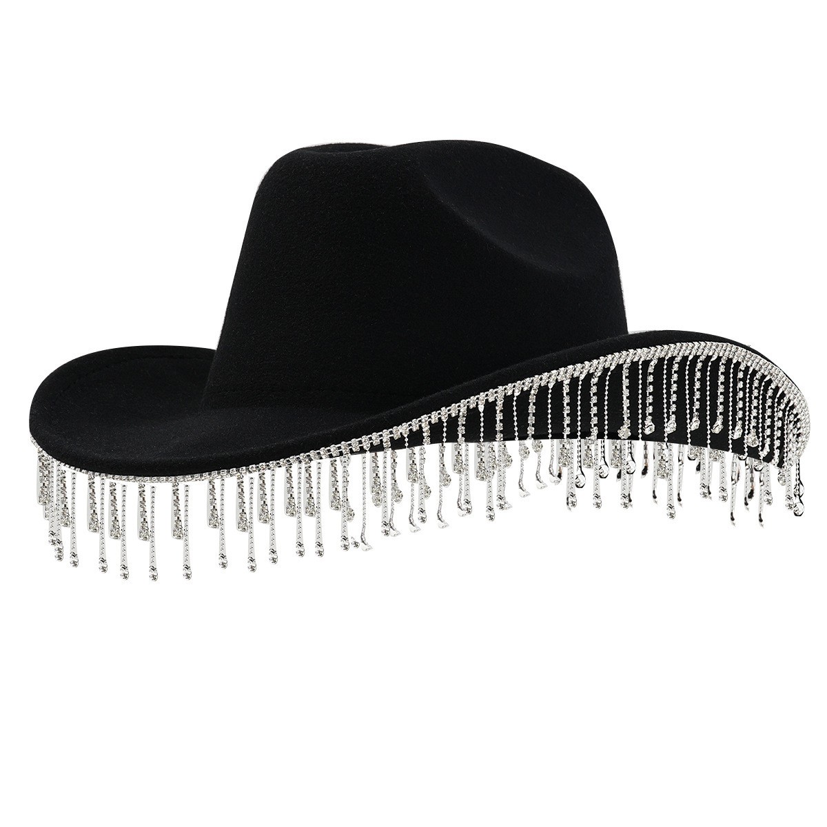 Polyester Rhinestone Cowboy Hat — view 2