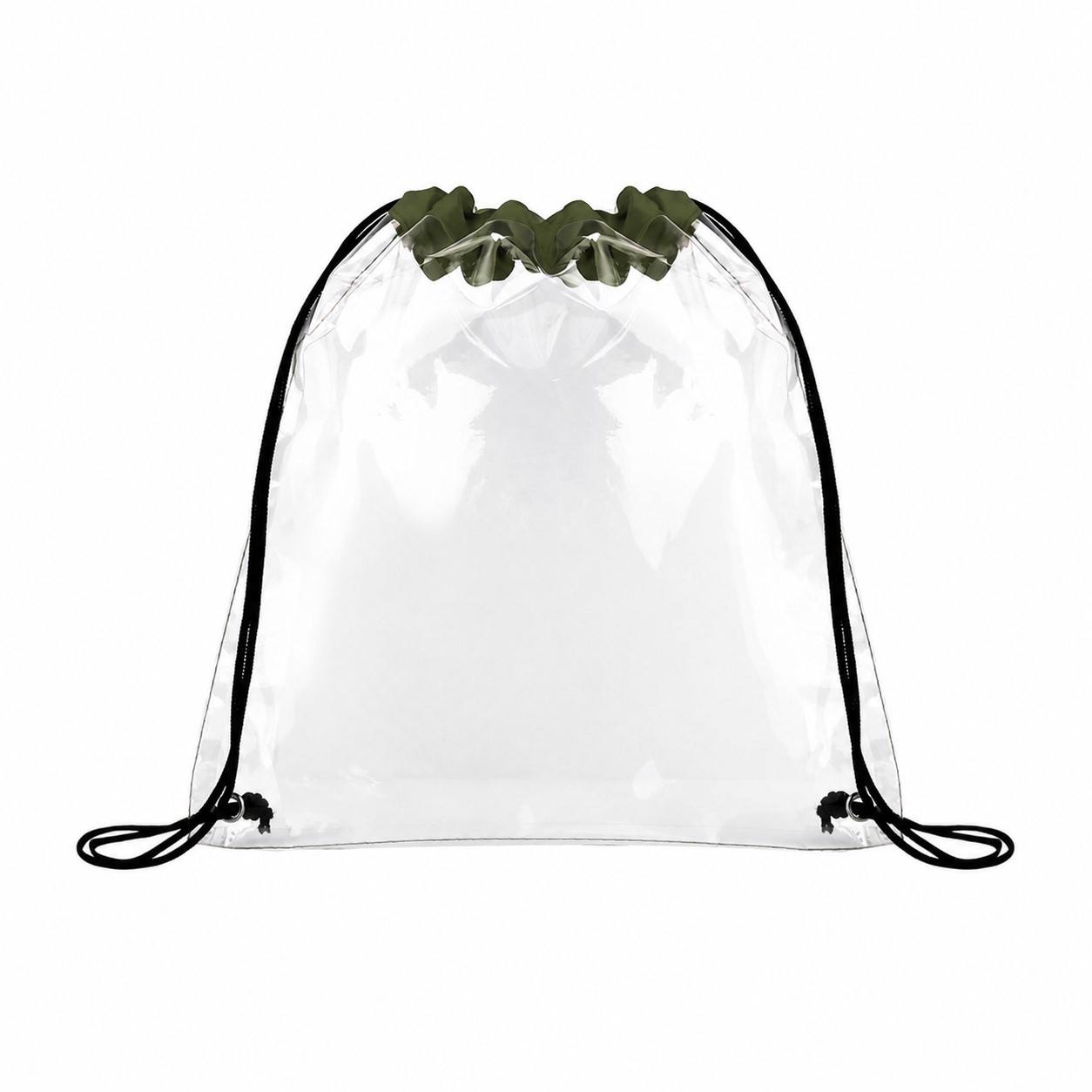 PVC Metal Grommets Drawstring Bag — Army Green