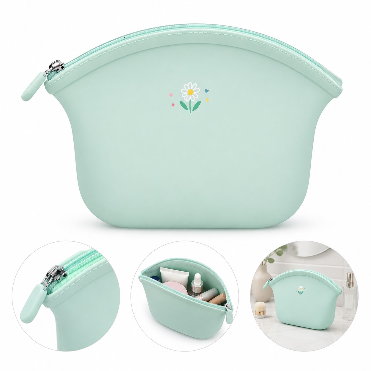 Silicone Zip Top Cosmetic Organizer