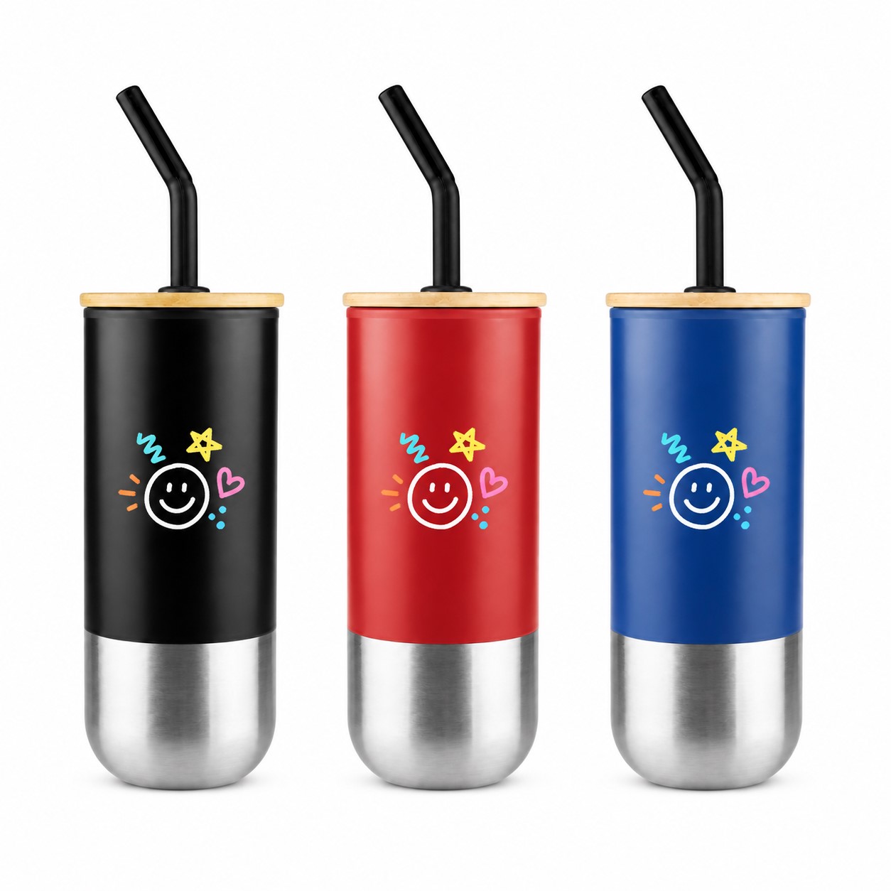 Double Wall Stainless Steel Tumbler With Bamboo Lid
