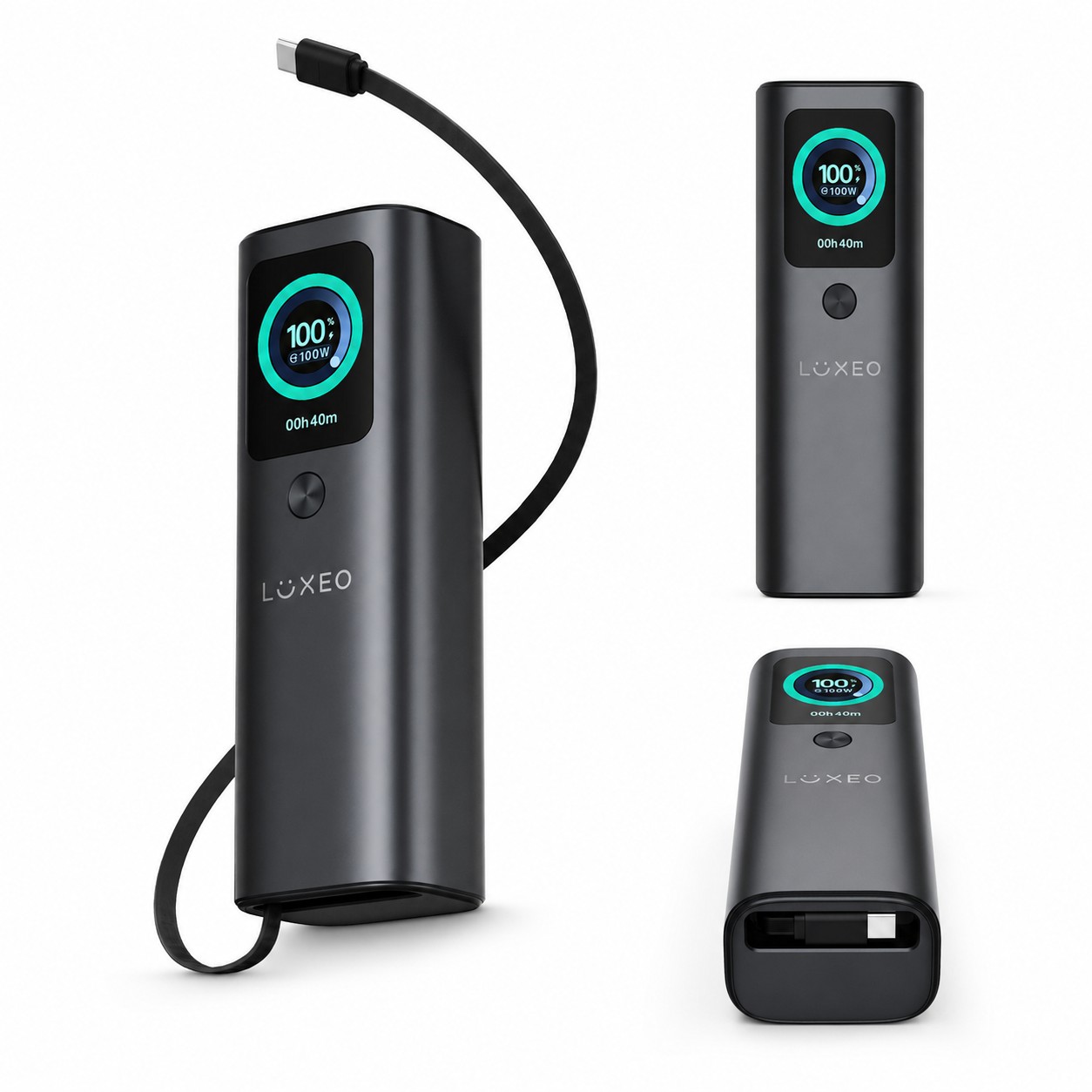 Aluminum Power Bank With Smart Display