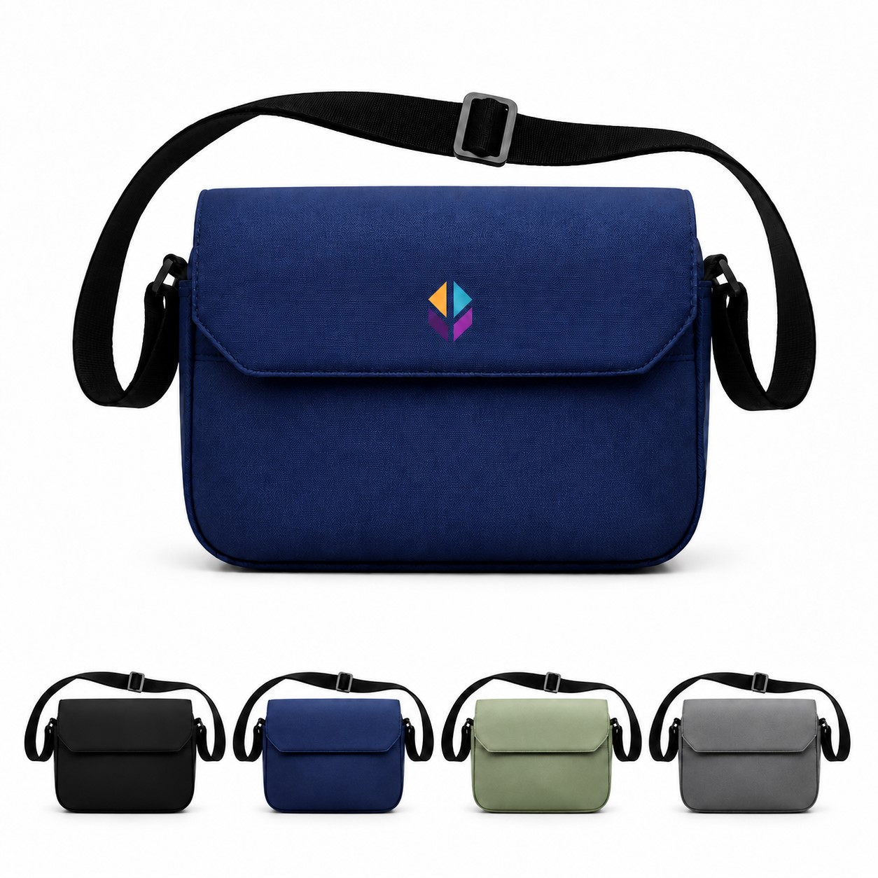 Nylon Multi Compartment Crossbody Bag
