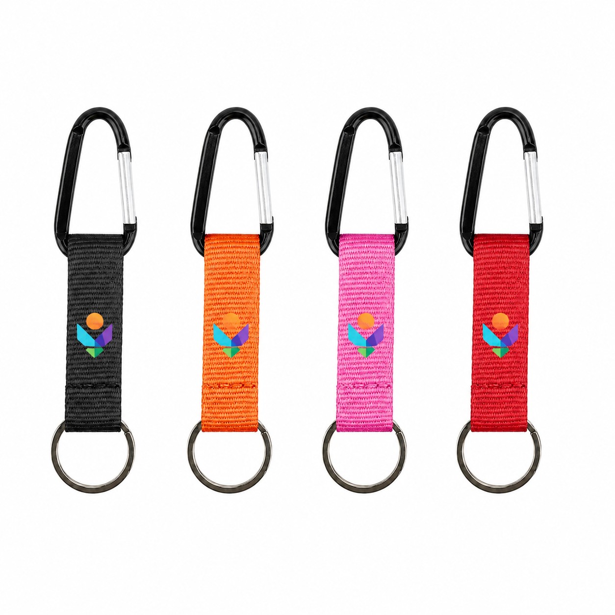 Carabiner Key Fob With Polyester Strap — view 1