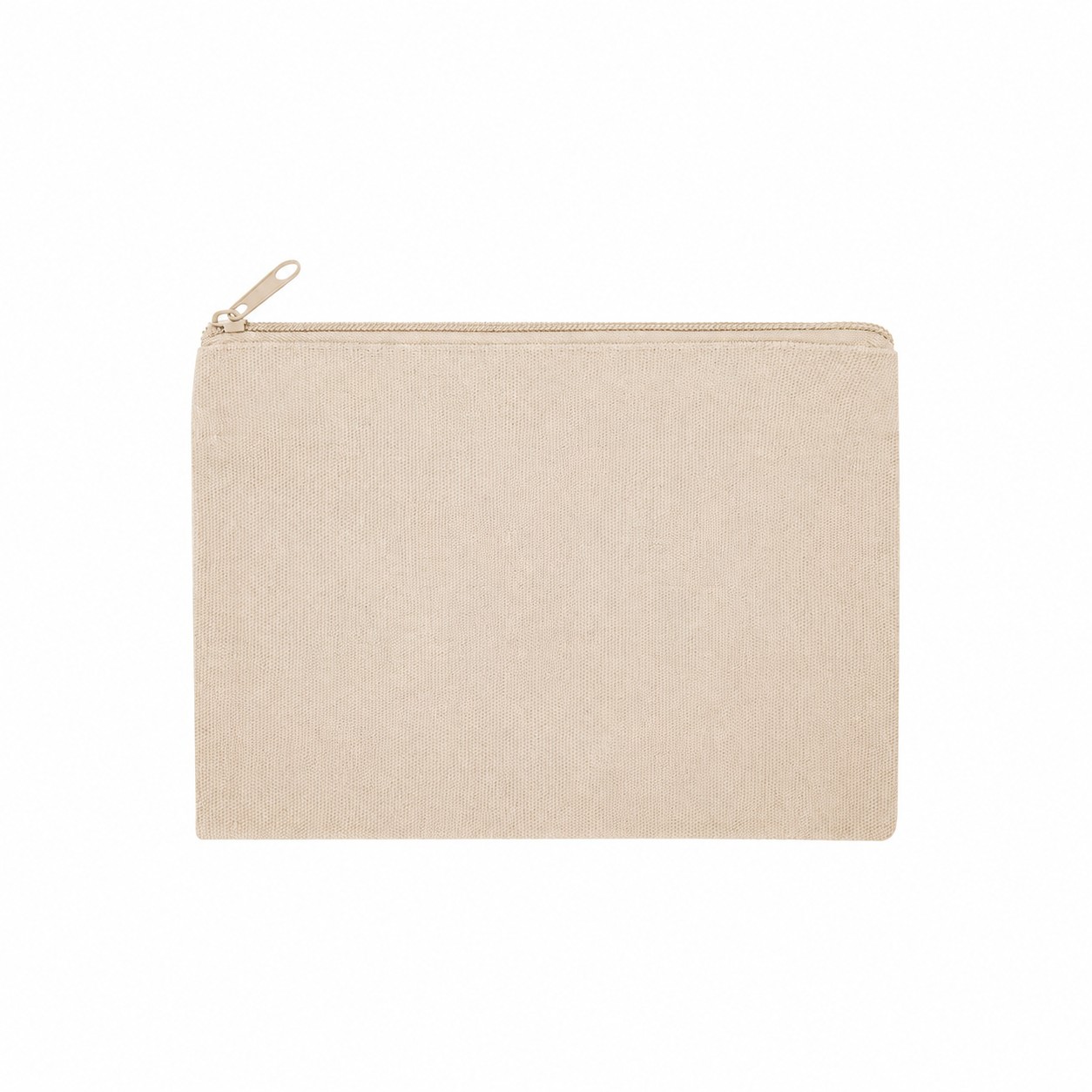 12 Oz Cotton Canvas Zipper Pouch — Natural Beige