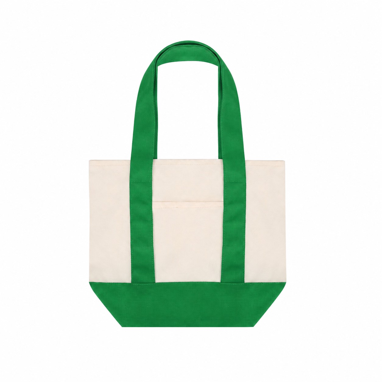 Structured Bottom Canvas Tote Bag — Green