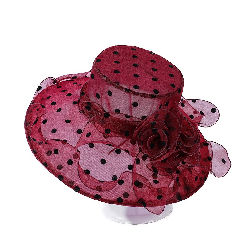 Organza Polka Dot Flower Hat — view 2