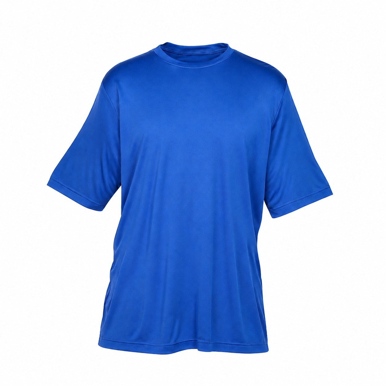 Polyester Performance Crewneck Tee — Blue