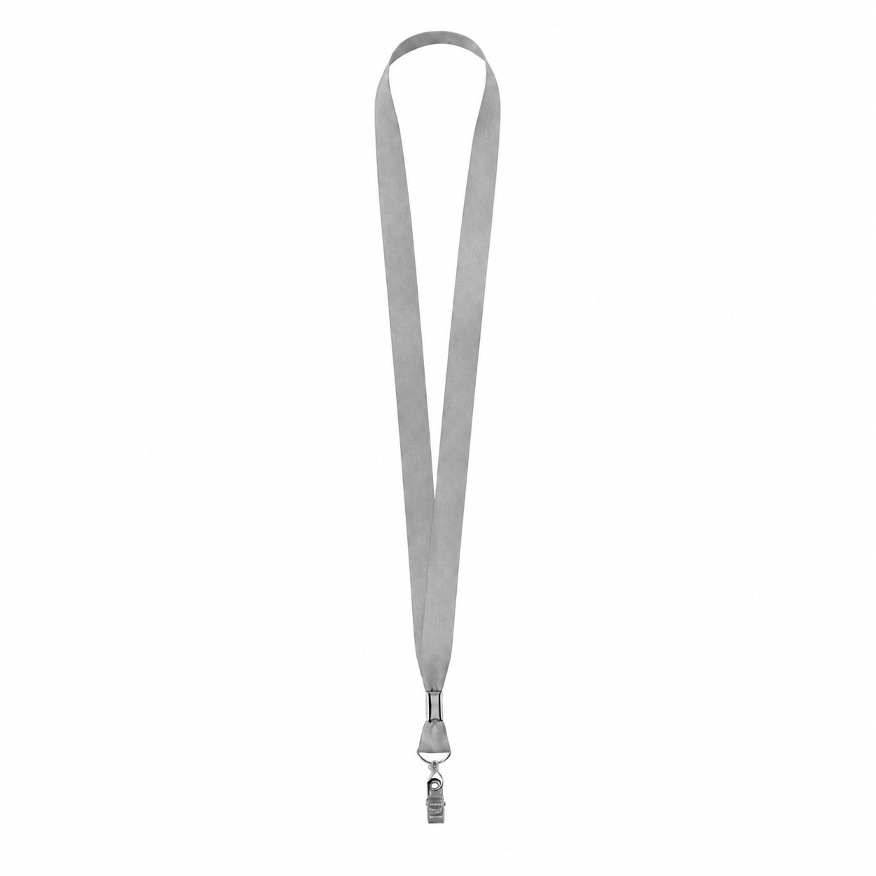 Polyester Lanyard With Bulldog Clip — Gray