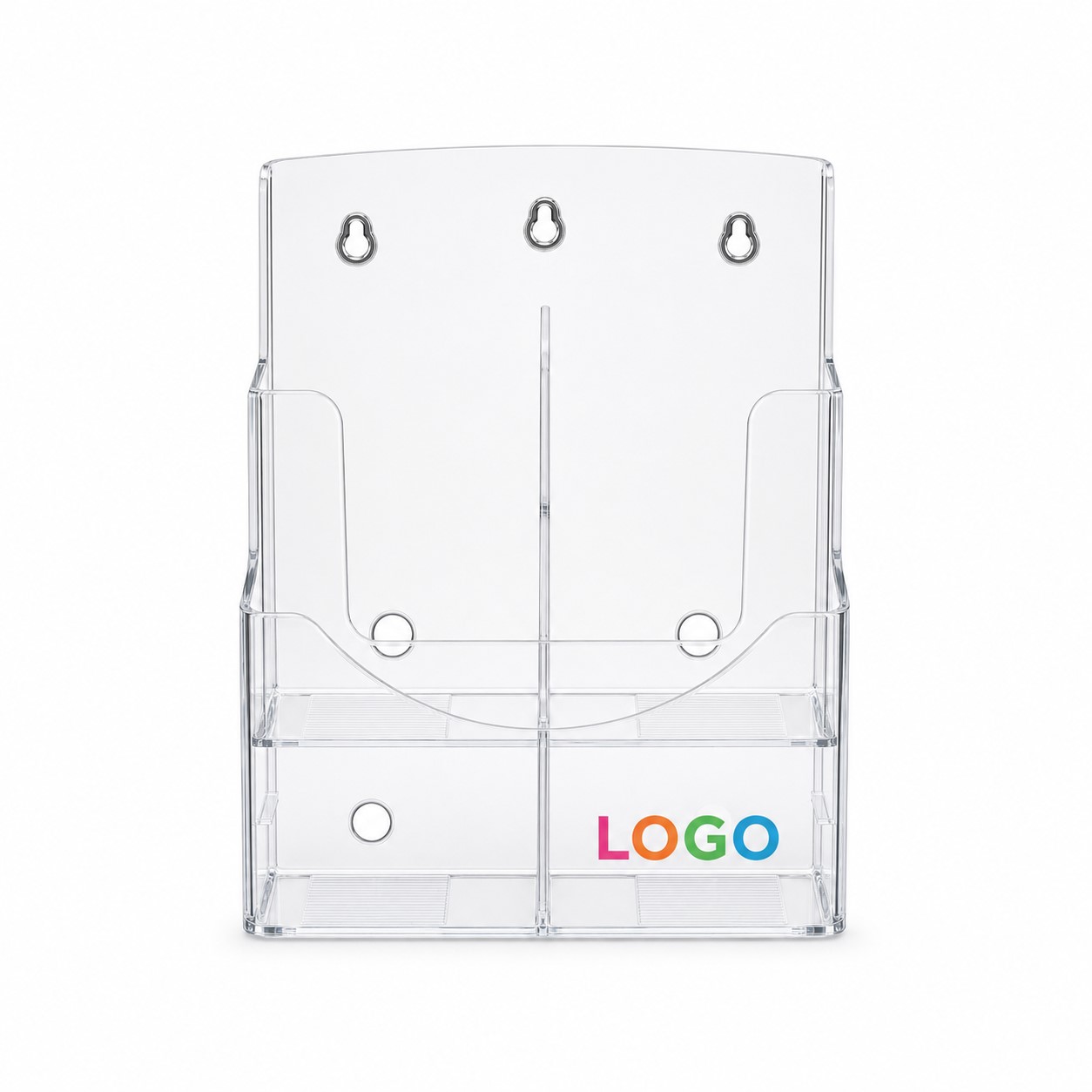 Wall Mount Two Tier Acrylic Brochure Holder