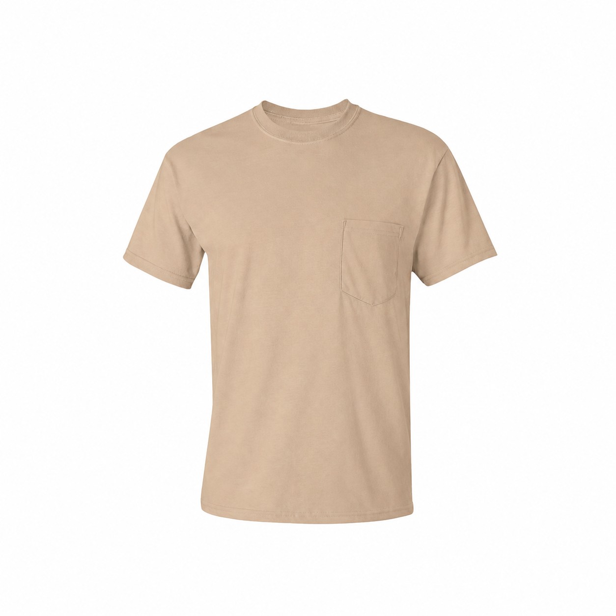 Cotton Pocket Shirt — Tan Beige