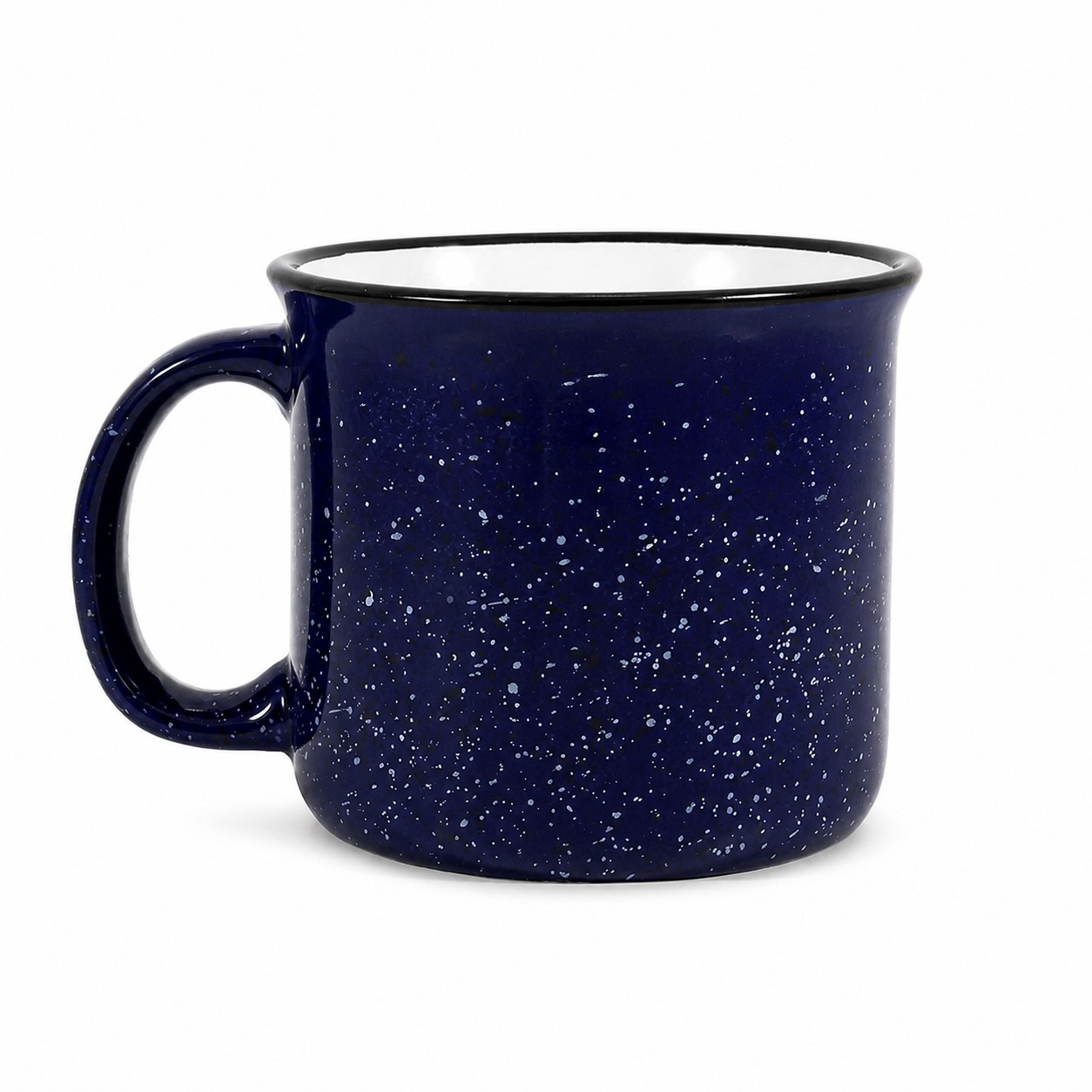 Black Rim Speckled 15 Oz Ceramic Mug — view 2