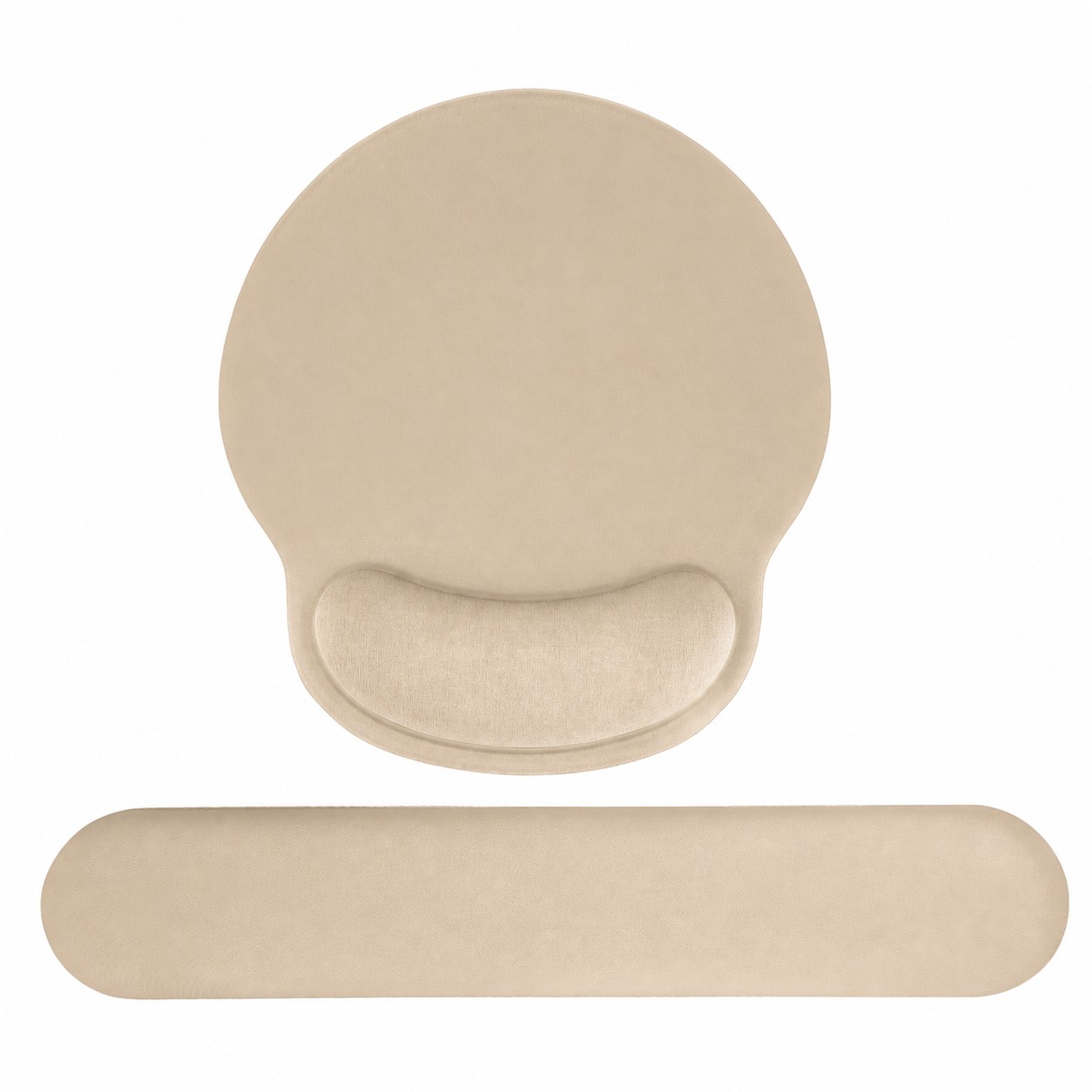 Ergonomic Mouse Pad Wrist Rest Set — Beige