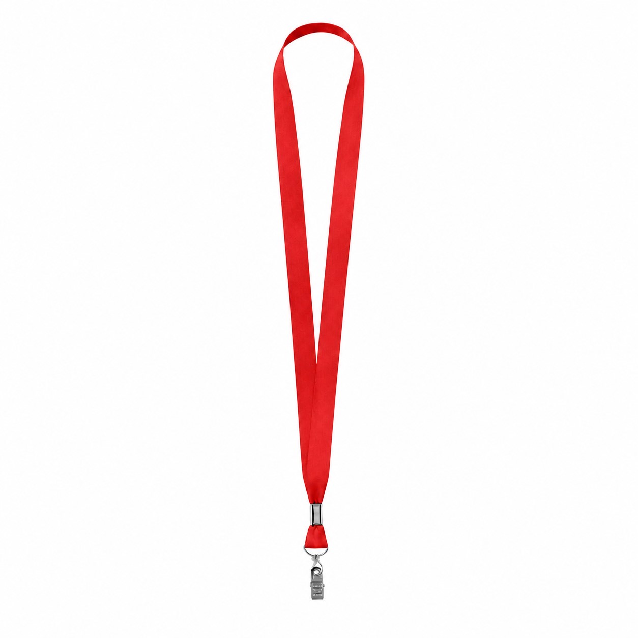 Polyester Lanyard With Bulldog Clip — Red